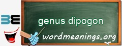 WordMeaning blackboard for genus dipogon